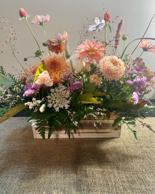 Signature Box and Blooms Arrangement - Designers Choice